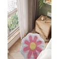 thumbnail image 1 of JilgTeok Flower Shaped Rug, Cute Daisy Rug, Flower Bath Rugs, Round Carpet, Non Slip Water Absorbent Bathroom Mat, Soft Machine Wash Rug Mat for Bedroom Kitchen Bathroom Toilet Floors(23.62*23.62in), 1 of 6