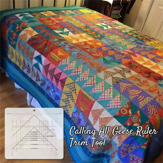 JilgTeok Flying Geese Trim Cutting Ruler Triangular Quilted Patchwork Ruler--1PC