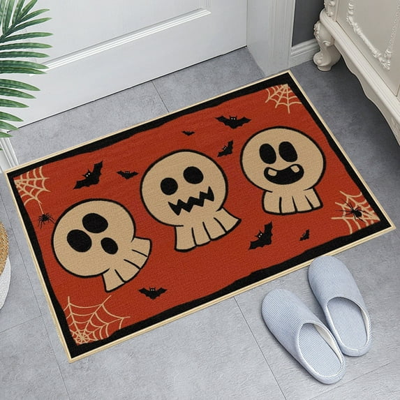 JilgTeok Halloween Door Mat, Outdoor Front Door Decorative Doormat ,Horror Decorative Welcome Doormats, Non-Slip Polyester Mats Washable Carpet for Entryway, Indoor, Bathroom, Kitchen(23.62*15.75in)