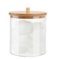 thumbnail image 1 of JilgTeok Home EssentialClear Acrylic Cotton Pad Holder Cotton Swab Dispenser Jar Canister Cotton Rounds Case Vanity Countertop Organizer Jar Cotton Ball Storage Container with Lid(L), 1 of 7