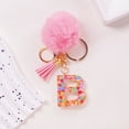 thumbnail image 1 of JilgTeok Home Essential Clearance Cute Initial Letter Keychains for Women Girls Tassel Plush Ball Butterfly Pink Purple Green Keychain for Backpack School Bag(3.15*3.15*1.18in), 1 of 5