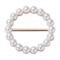 JilgTeok Home Essential Clearance Pearls Scarf Scarves Clasp Ring Tee Shirt Clips Buckle Clothing Wrap Holder for Cloth Neckerchief Round Shaped(1.57*1.57in)
