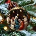 thumbnail image 1 of JilgTeok Home Essential Clearance Plastic Nativity Scene Ornaments Bulk, Religious Christmas Ornaments for Christmas Tree. Birth of Jesus Hanging Decorations, Holy Christian Gifts(3.1*3.1in), 1 of 8