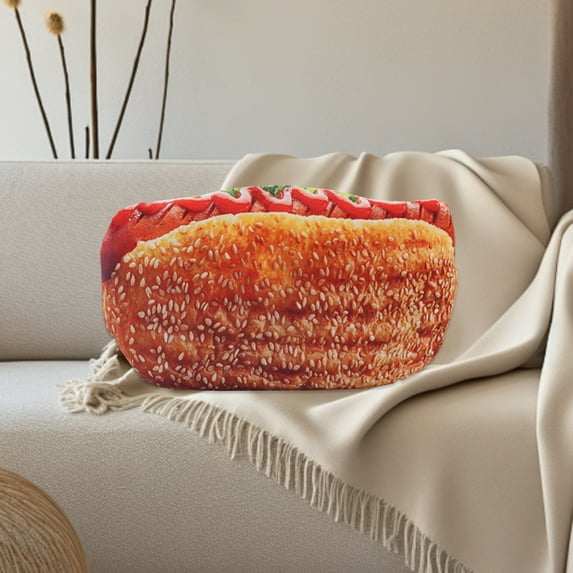 JilgTeok Hot Dog Pillow, Soft Hotdog Food Pillow, Realistic Stuffed Hot Dog Custom Pillow, Squishy Hot Dog Personlized Pillow, Hotdog Plush Pillow Gift for Birthday & Graduation(17.71*8.66in)