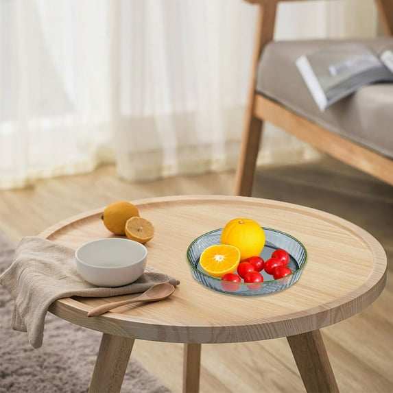 JilgTeok Household NecessitiesFruit Bowl Fruit Tray Fruit Tray Plastic Fruit Basket Spit Bone Tray Home Snack Tray Hot Gold Edge Fruit Tray Fruit Basket(7.99*7.99*1.18in)