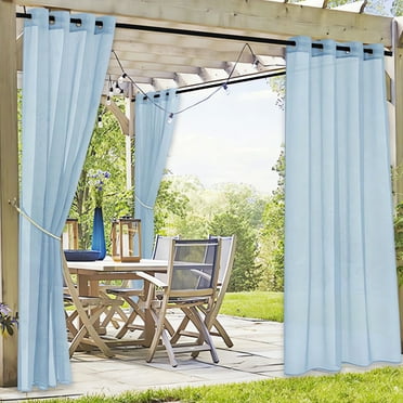 JilgTeok Household Necessities Outdoor Curtains for Patio - Waterproof Grommet Top Curtains, Transparent Outside Curtain for Gazebo, Porch, Pergola, Cabana, Deck, Sunroom(51.96*83.85in)