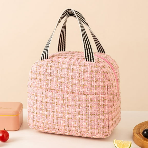 JilgTeok Insulated Bag Lunch Bag for Women & Men Adult Insulated Lunch Box, Small Leak proof Cooler Food Reusable High Capacity Lunch Tote Bags for Work, Travel, Outdoor,23*12*18.5cm(Pink)