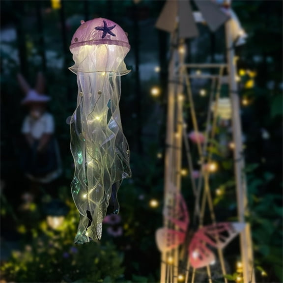 JilgTeok Jellyfish Shape Lamp Lantern, Luminous Hanging Decoration Night Light Bedside Decoration for Mother's Day