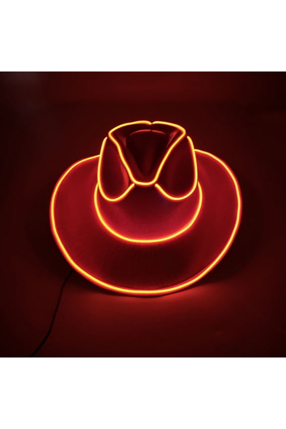 LED Cowboy Hat with Flashing Lights Rechargeable Battery for Adult Parties Festivals Rave Wearable Glow Up Accessory Long Lasting Bright