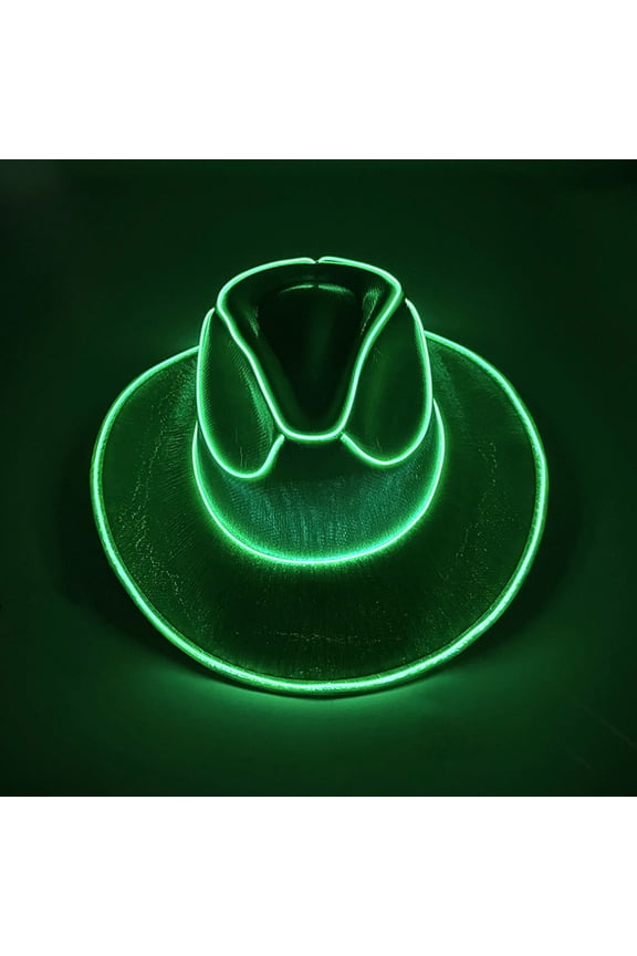 LED Cowboy Hat with Flashing Lights Rechargeable Battery for Adult Parties Festivals Rave Wearable Glow Up Accessory Long Lasting Bright