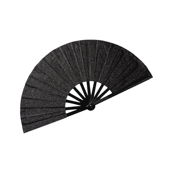 JilgTeok Large Rave Folding Hand Fan Foldable Clack Chinese Tai Chi Kung Fu Fan for Festivals Club Dancing Hot Flashes Church and Gifts Cloth Folding Hand Fan for Performance