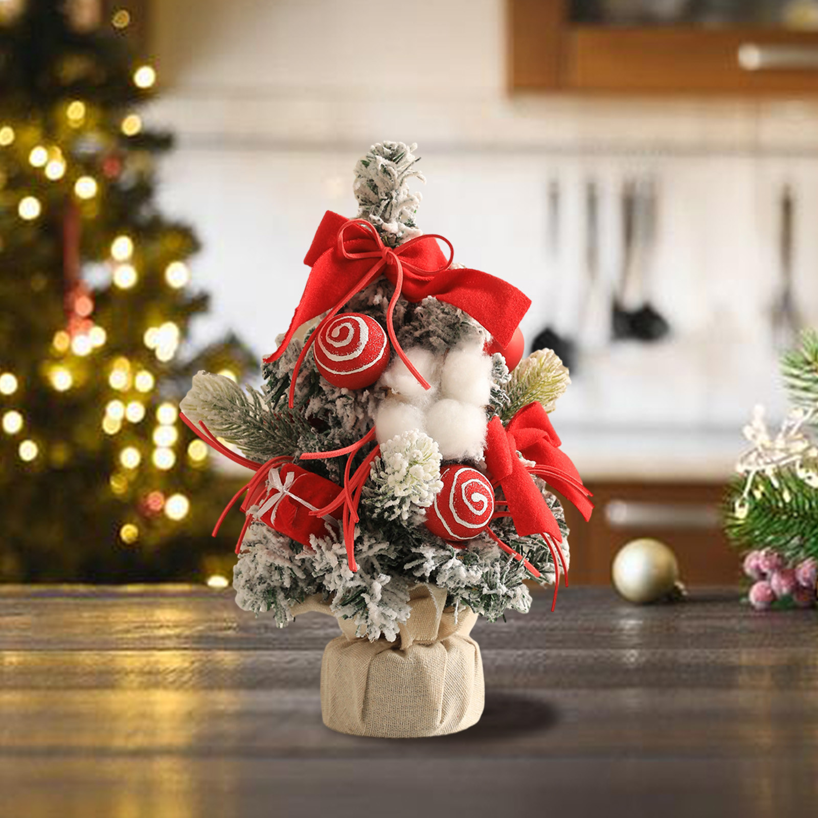 JilgTeok Mini Artificial Christmas Trees Xmas Desktop Decoration Tree ...