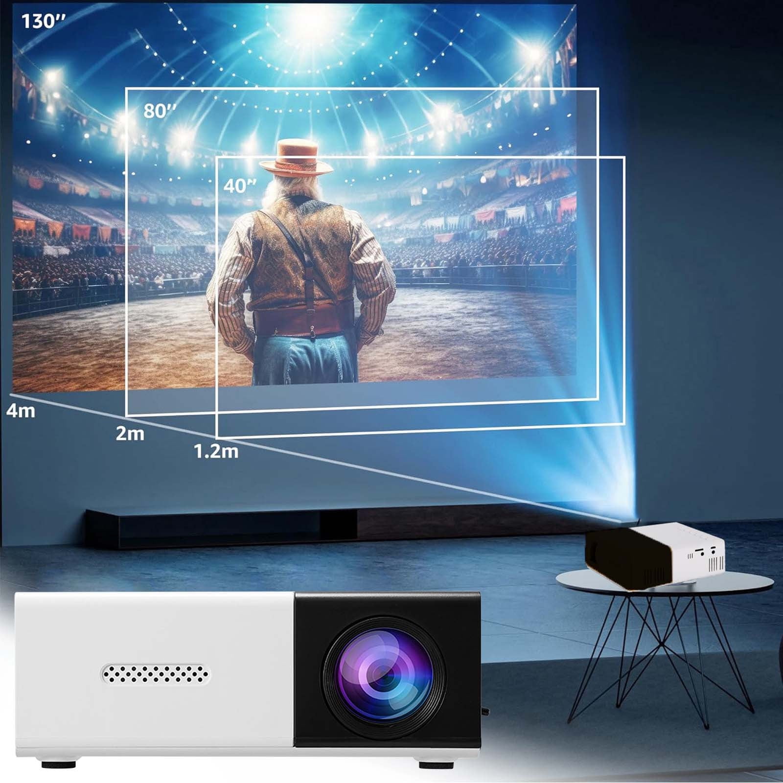 FATORK 5G WiFi Mini Projector, DLP Portable, 1080P HD