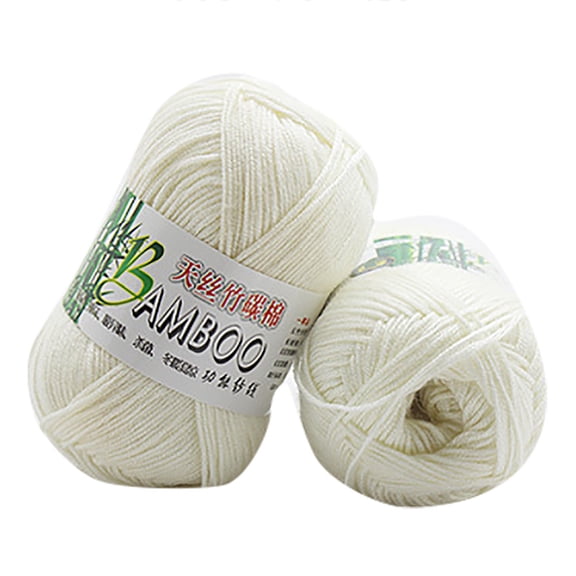 JilgTeok New 100% Bamboo Cotton Warm Soft Natural Knitting Crochet Knitwear Wool Yarn 50g