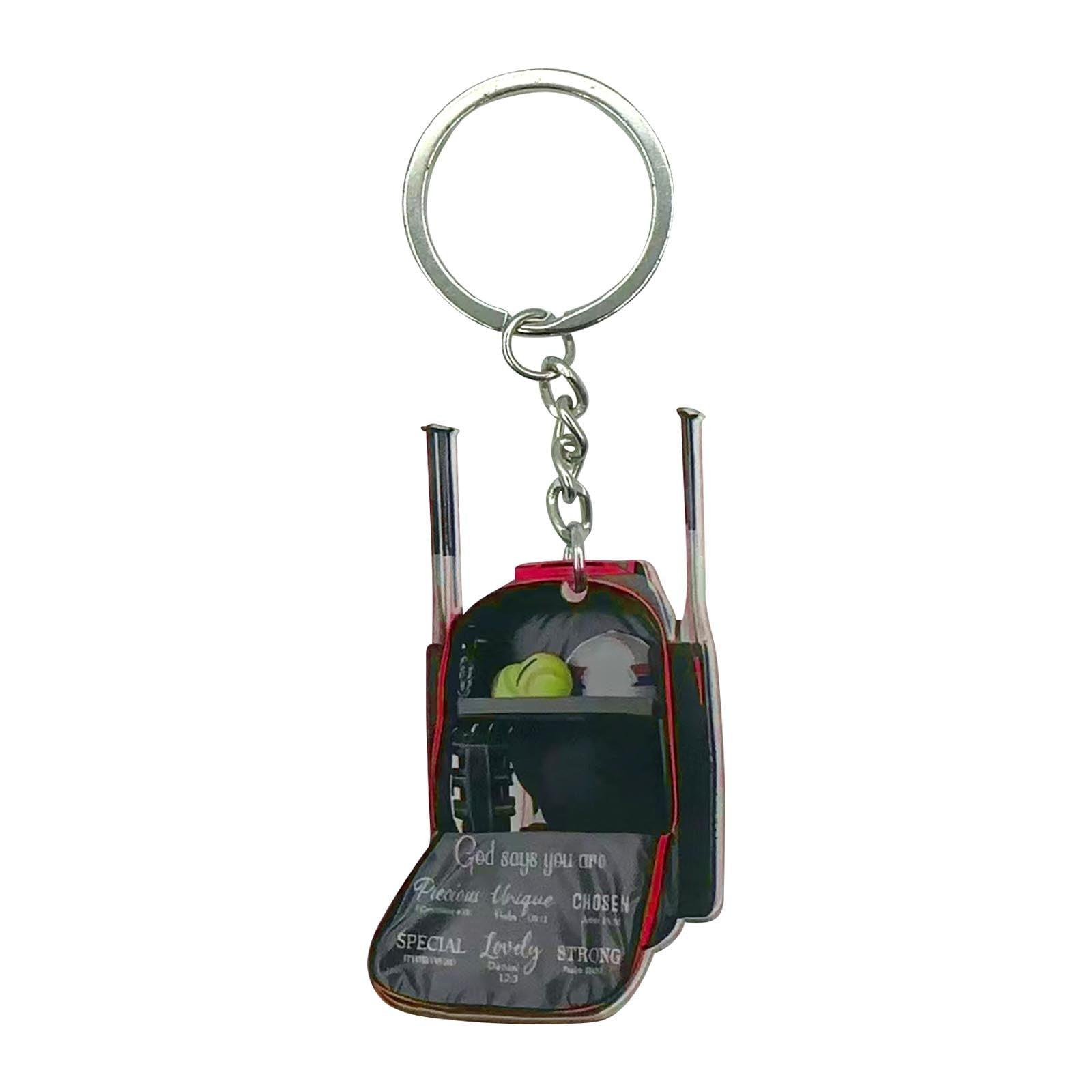JilgTeok New Mini Baseball Backpack Acrylic Keychain Pendant Backpack