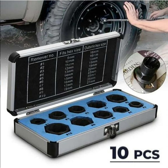 JilgTeok Nut Extractor Set Nut Removal Extractor Socket Tool Set,perfect Tool Kit For Removing Stripped, Rouned Off And Rusted Bolts & Nut