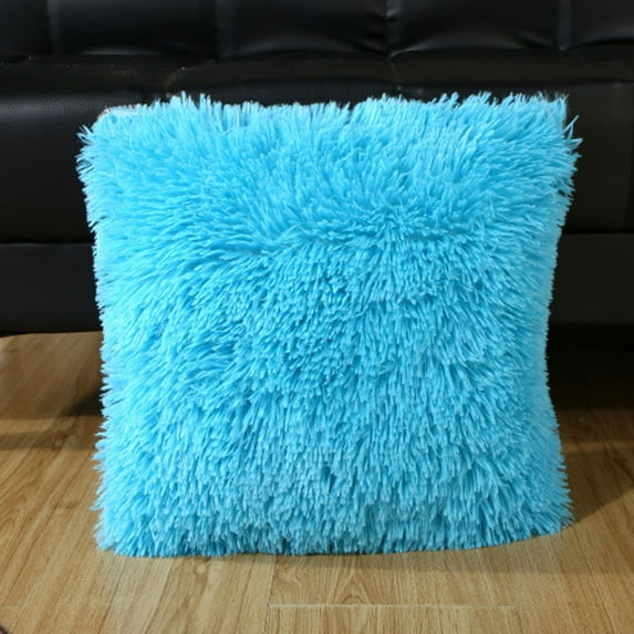 JilgTeok Plush Cushion Cover Sofa Lumbar Pillow Cover Home Decoration Solid Colorful