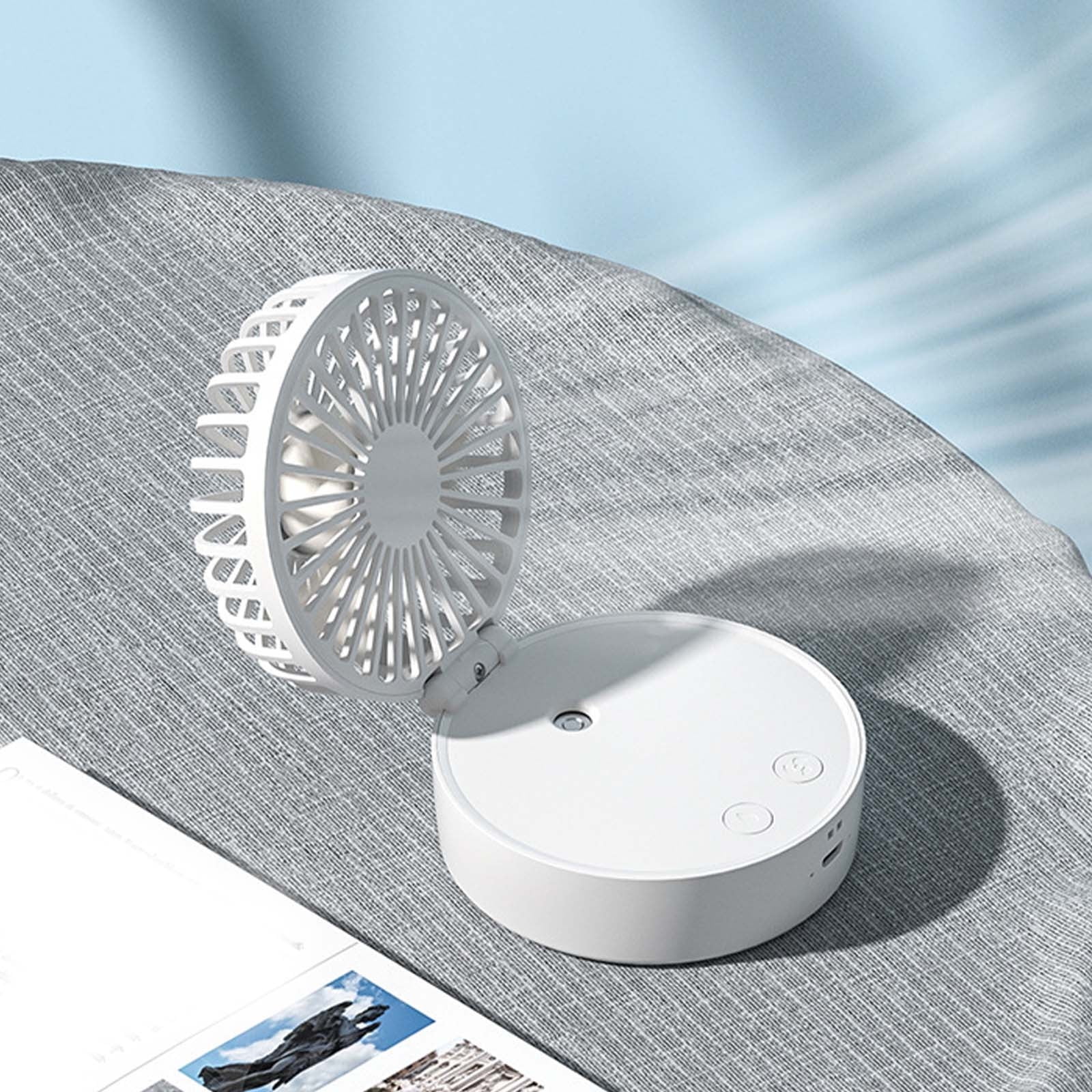 JilgTeok Portable Desk Fan Handheld Spray Folding Fans with Color