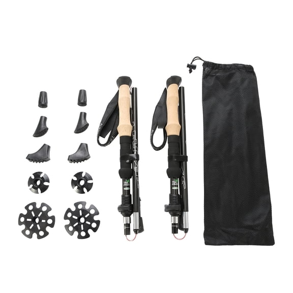 JilgTeok Two-Pack Folding Trekking Poles Trekking Cane Accessory t Aluminum Alloy for Outdoor or Travel Esntials