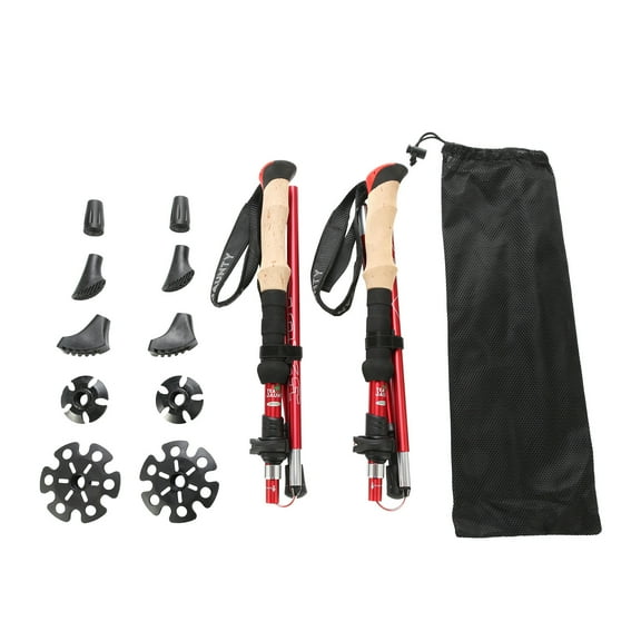 JilgTeok Two-Pack Folding Trekking Poles Trekking Cane Accessory Set Aluminum Alloy for Outdoor or Travel Essentials