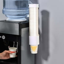 JilgTeok Pull Type Disposable Cup Holder Cup Wall Mounted Water Cooler Cup Dispenser Plastic Cup Organizer with Paste Plate for Bathroom Kitchen Office