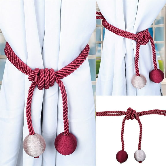 JilgTeok Retro Window Curtain Cord Rope Buckle Tiebacks Tie Backs Curtain Hanging Ball for Home Essentials