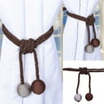 thumbnail image 1 of JilgTeok Retro Window Curtain Cord Rope Buckle Tiebacks Tie Backs Curtain Hanging Ball for Home Essentials, 1 of 4