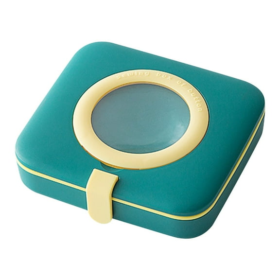 JilgTeok Sewing Kit, Sewing Box with Magnifying Glass, Sewing Supplies with Sewing Needles, Sewing Thread, Sewing Products Accessories, Sewing Kit for Adults, Kids, Home, Travel(4.72*4.13*1.2in)