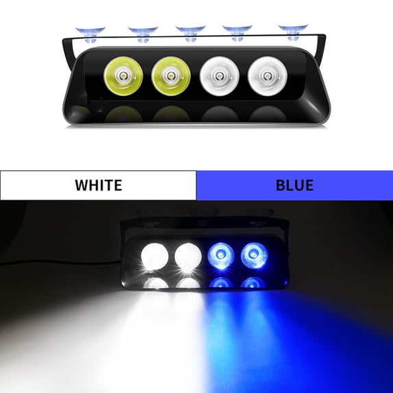 JilgTeok Suction Cup Flashing Light - 2 in 1 Emergency Dash Strobe Lights Interior Windshield Lights Deck Split Warning Safety Flashing Lights for Construction Vehicles, Trucks(7.4*3.9*1.7in)