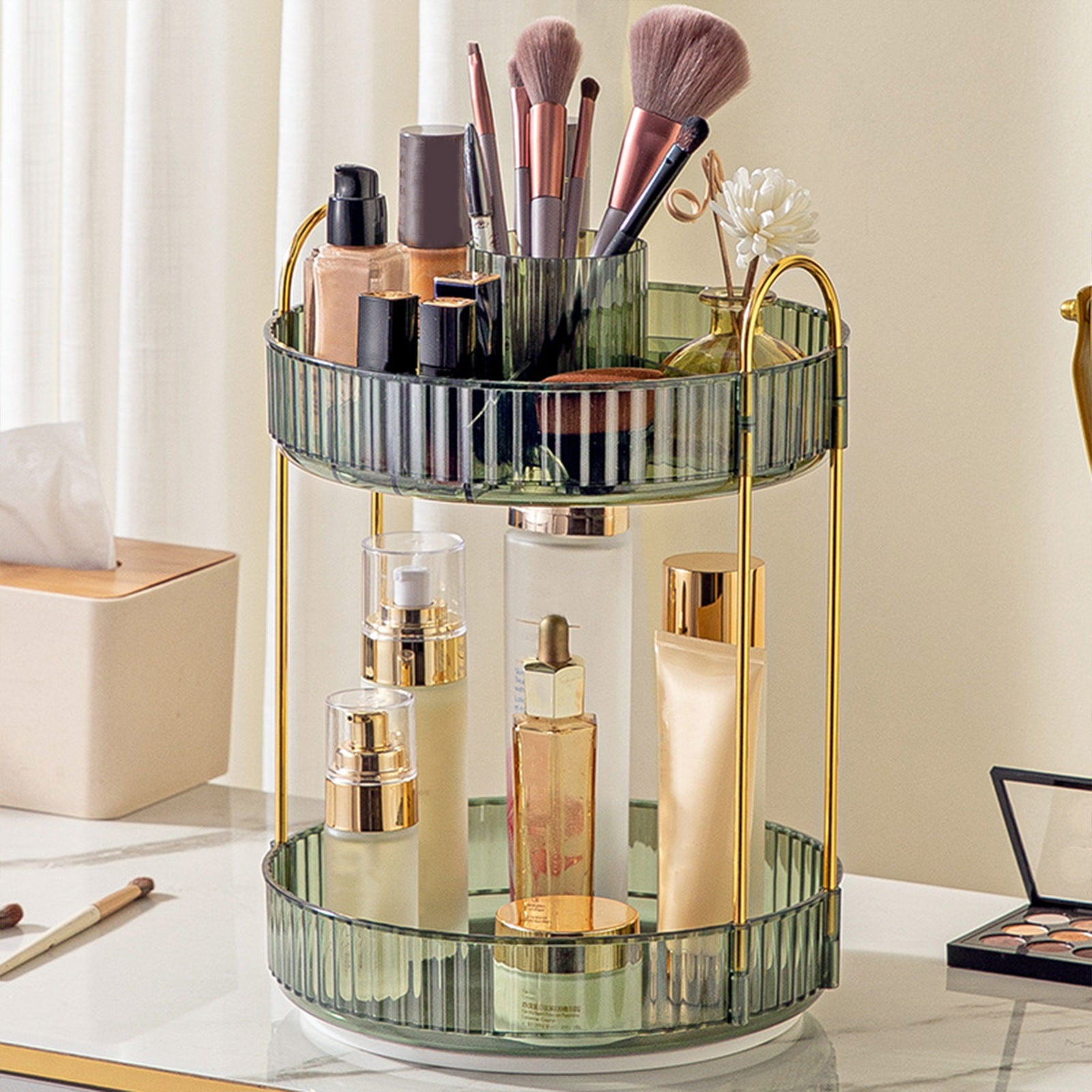 Skin Rack JilgTeok Toiletry Storage Box, Desktop Rotatable Dressing Table, Skin ...