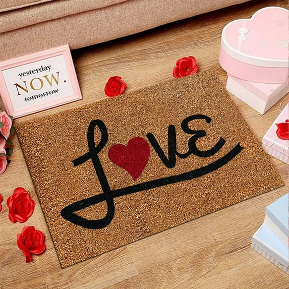 JilgTeok Valentine's Day Carpet Living Room Bedroom Doormat Holiday Floor Mat Gift Mat