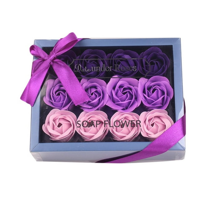 JilgTeok Valentine's Day Couple 9 Square Soap Flower Gift Box Gift for ...