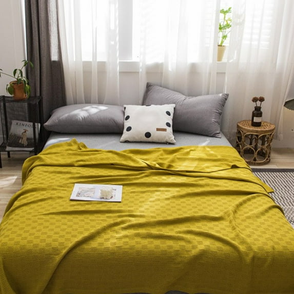 Jilgteok Cotton Bed Blanket Twin Cotton Thermal Blanket Lightweight Bed Throw Breathable
