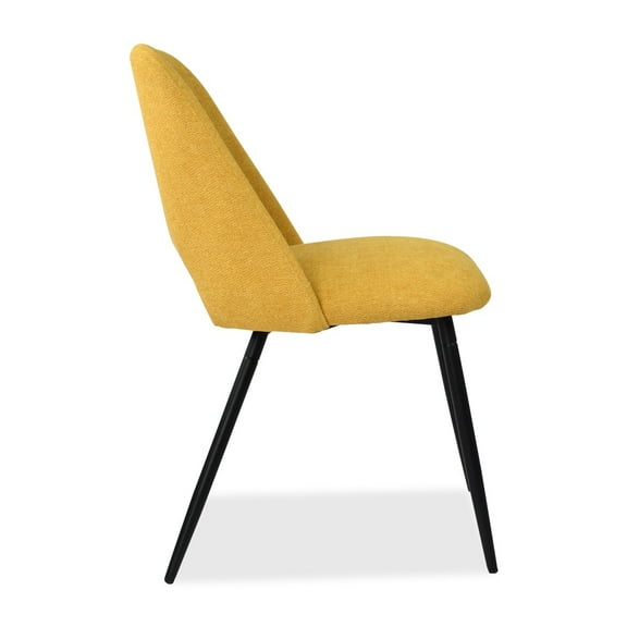 Housely Upholstered Modern Dining Chair Cutout Back Kitchen Chairs(Set of 2) Yellow Yellow Finish