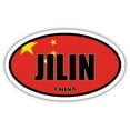 thumbnail image 1 of Jilin China Flag Oval Decal Vinyl Bumper Sticker 3x5 inches, 1 of 3