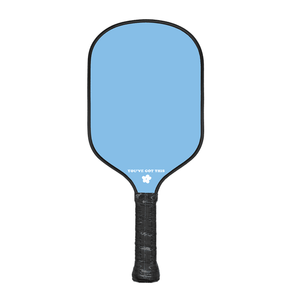 Jill And Ally Double Sided Pickeball Paddle (White/Blue Floral - You'Ve Got This)