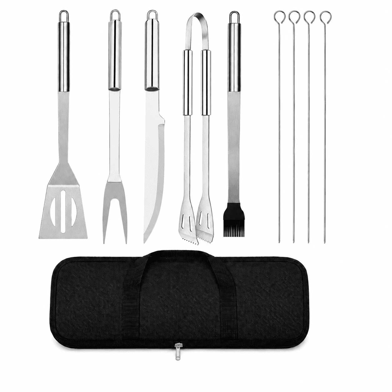 Jill Deaaa BBQ Grill Tools Set, 9Piece HeavyDuty Stainless Steel Grilling Utensils Kit with Portable Storage Case, Outdoor Cooking Accessories for Backyard Camp