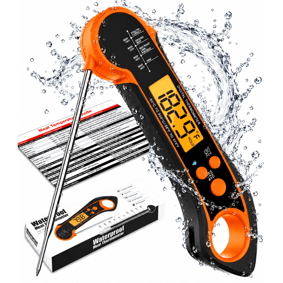 Jill Deaaa Digital Instant Read Meat Thermometer with Backlight, Magnet, and Hold Function