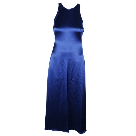 Jill Jill Stuart Womens Royal Blue Satin Open Back Ankle Gown 0