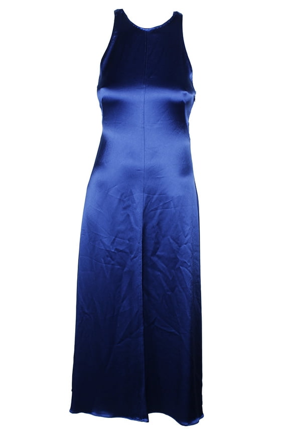 Jill Jill Stuart Womens Royal Blue Satin Open Back Ankle Gown 0