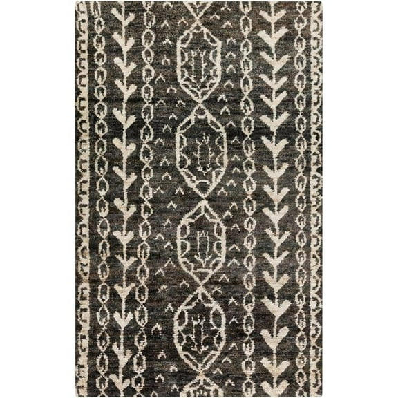 Jill Rosenwald BJR1000-1616 18 in. Bjorn Area Rug, Black, Khaki & Dark Brown