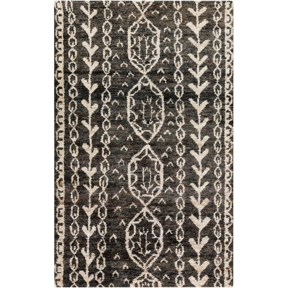 Jill Rosenwald BJR1000-69 6 x 9 ft. Bjorn Area Rug, Black, Khaki & Dark Brown