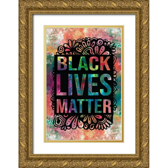 Jill, Susan 11x14 Gold Ornate Wood Framed with Double Matting Museum Art Print Titled - Graffiti Black Lives
