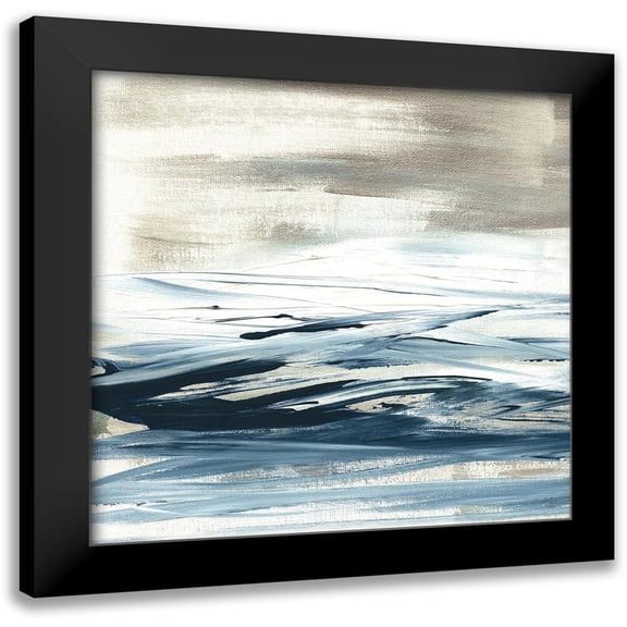 Jill, Susan 12x12 Black Modern Framed Museum Art Print Titled - Tumultuous Indigo I