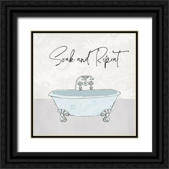 Jill, Susan 12x12 Black Ornate Wood Framed with Double Matting Museum Art Print Titled - Soak and Repeat