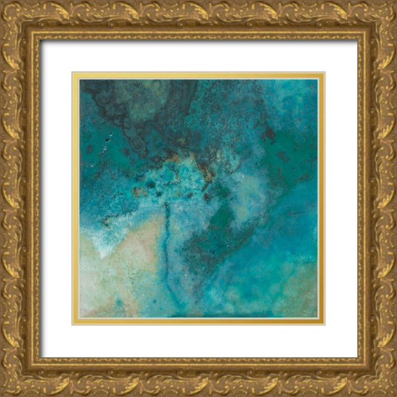 Jill, Susan 12x12 Gold Ornate Wood Framed with Double Matting Museum Art Print Titled - Azure IV