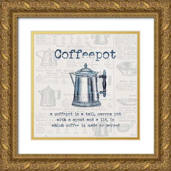 Jill, Susan 12x12 Gold Ornate Wood Framed with Double Matting Museum Art Print Titled - Coffeepot