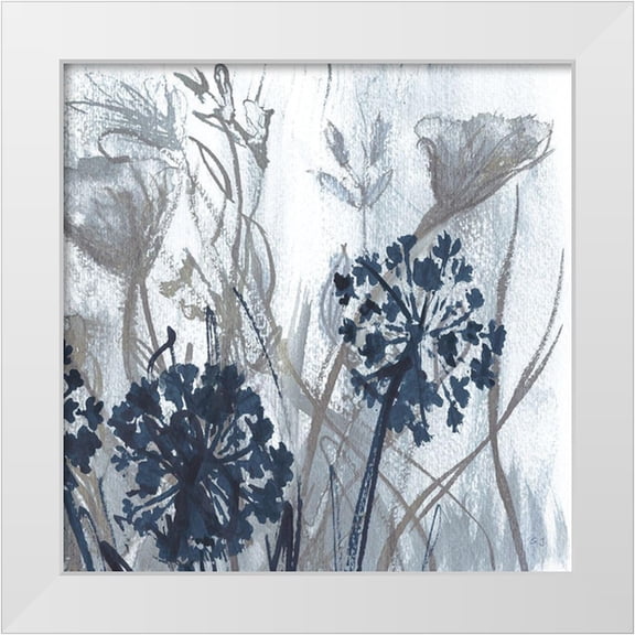 Jill, Susan 12x12 White Modern Wood Framed Museum Art Print Titled - Indigo Field II