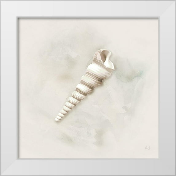 Jill, Susan 12x12 White Modern Wood Framed Museum Art Print Titled - Soft Sand and Shell III