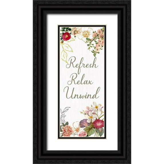Jill, Susan 12x24 Black Ornate Wood Framed with Double Matting Museum Art Print Titled - Refresh, Relax, Unwind